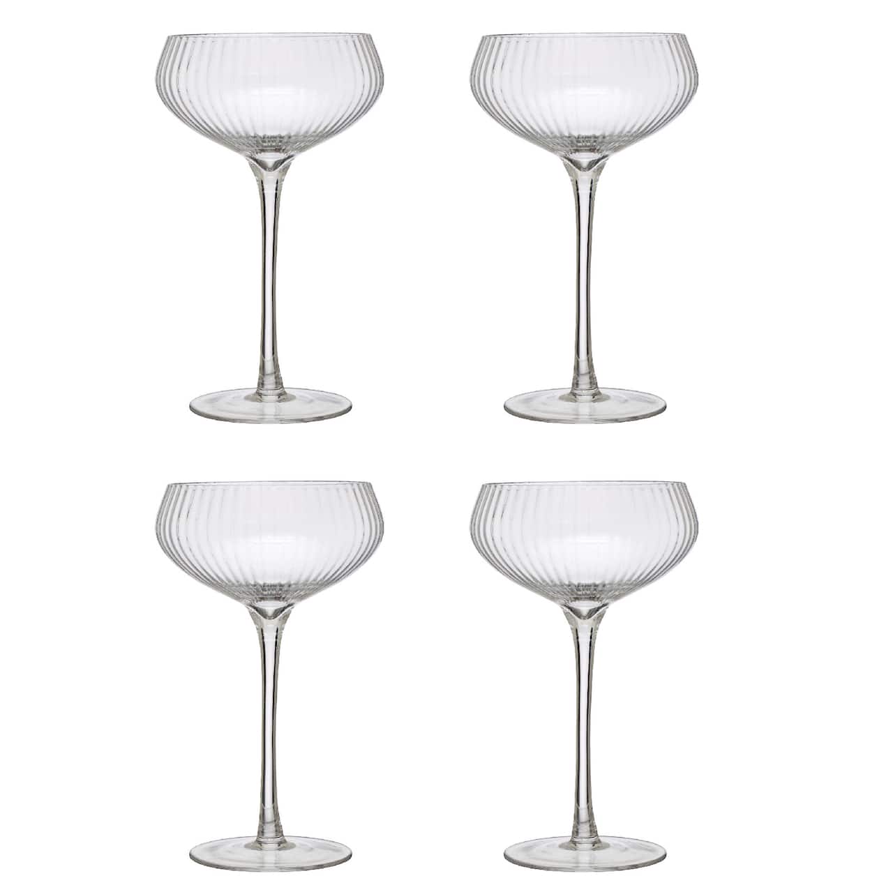 Hello Honey® 8oz. Clear Stemmed Champagne Coupe Glass Set